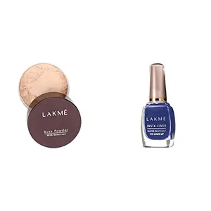 Lakme  Rose Face Powder Soft Pink 40g And Lakme  Insta Eye Liner Blue 9 ml