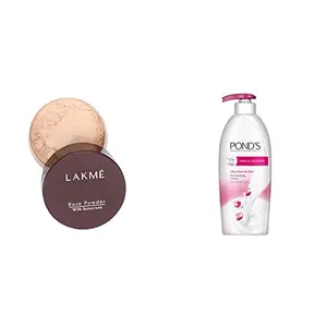 Lakme Rose Face Powder Soft Pink 40g And Pond's Triple Vitamin Moisturising Body Lotion 300ml