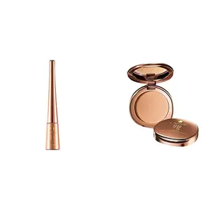 Lakme 9 to 5 Impact Eye Liner Black 3.5ml And Lakme 9 to 5 Flawless Matte Complexion Compact Melon 8g