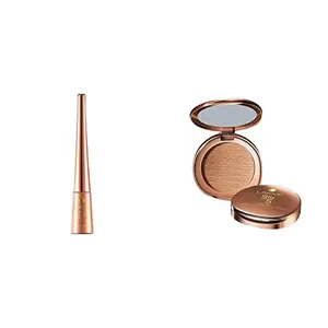 Lakme 9 to 5 Impact Eye Liner Black 3.5ml And Lakme 9 to 5 Flawless Matte Complexion Compact Apricot 8g