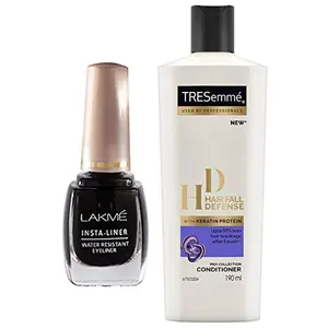 Lakme Insta Eye Liner Black 9ml And TRESemme Hair Fall Defense Conditioner 190ml