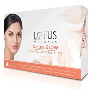 Lotus Natural Glow Facial Kit for natural-looking glowing skin with 5 easy steps 50g (Single use)