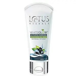 Lotus Herbals WhiteGlow Activated Charcoal Brightening Facewash Anti Pollution Oil Control 100g