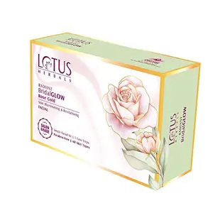 Lotus Herbals Radiant BridalGLOW Rose Gold Skin Illuminating Facial Kit | 5 Easy Steps | Paraben Free | Salon Grade | All Skin Types | Pack of 1 | 57g