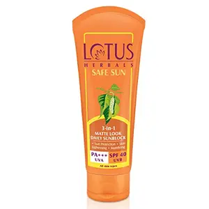 Lotus Herbals Safe Sun 3-In-1 Matte Look Daily Sunblock SPF 40 | 100g