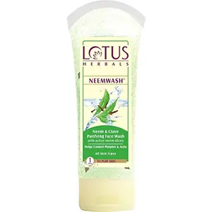 Lotus Herbals Neem and Clove Ultra Purifying Face Wash with Active Neem Slices 80g