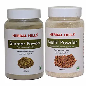 Herbal Hills Gurmar Powder and Methi Seed Powder - 100 gms each for sugar control liver care kidney support sugar control and joint care