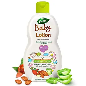 Dabur Baby Lotion for Baby's Sensitive Skin with No Harmful Chemica - 200 ml