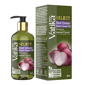 Dabur Vatika Select Red Onion Black Seed Oil Shampoo|Hairfall Control|No Parabens Sulphate & Silicones - 300 ml