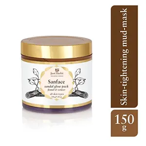 Just Herbs Sanface Skin Tightening Sandalglow Herbal Face Pack for All Skin Type SLS & Paraben Free - 150 GM