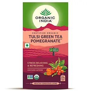 ORGANIC INDIA Tulsi Green Tea - Pomegranate 25 Bags