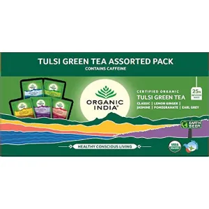 Organic India Tulsi Green Tea Assorted 25 Tea Bags