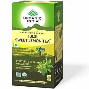 ORGANIC INDIA Tulsi Sweet Lemon Tea - 25 Tea Bags (Pack of 2)
