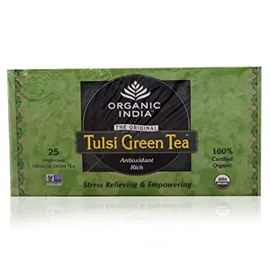 Organic India Tulsi Tea - Green Tea 25 Bags Carton