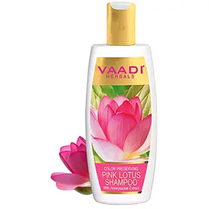 Vaadi Herbals Pink Lotus Shampoo with Honey Suckle Extract Color Preserving 350 ml