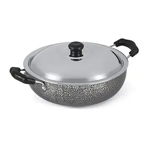 Anjali - DKD25 Non-Stick Kadai with Stainless Steel Lid 2.5 litres Black