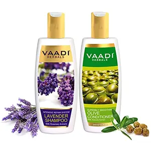 Vaadi Herbals Lavender Shampoo 350ml with Olive Conditioner 350ml