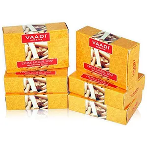 Vaadi Herbals Divine Sandal Soap with Saffron and Turmeric 75g x 6