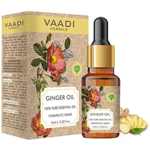 Vaadi Herbals Ginger Essential Oil - Tones Skin Prevents Hairfall Soothing Woody Aroma - 100% Pure Therapeutic Grade 10 ml