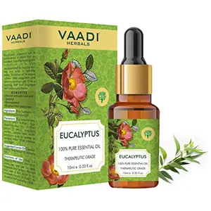 VAADI HERBALS Eucalyptus Essential Oil - Prevents Hairfall Acne Soothing & Cool Fragrance - 100% Pure Therapeutic Grade 10 ml