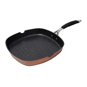 Bergner Infinity Chefs Forged Aluminium Non-Stick Grill Pan (28cm Induction Base Copper)
