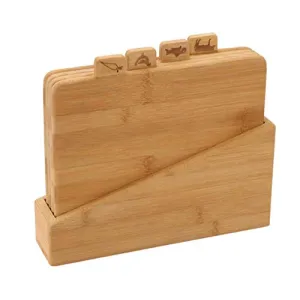 Bergner Wooden Chopping Board Set of 4 with Stand