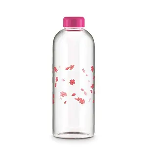 Freelance Borosilicate Sakura Glass Bottle Water Beverage Milk Bottle 1000 ml
