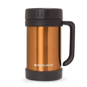 Freelance Blackbird Vacuum Insulated Stainless Steel Flask Mug Water Beverage Cup Travel Tumbler 500 ml Copper (1 Year Warranty)