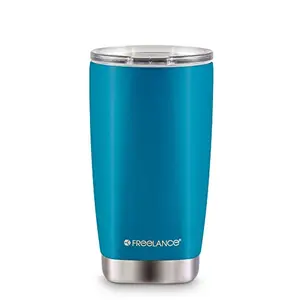 Freelance Vulcan Vacuum Insulated Hot & Cold Stainless Steel Flask Water Beverage Travel Bottle 350 ml Blue (1 Year Warranty)
