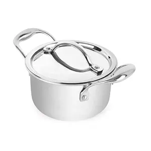 Cello Induction Base Tri-Ply Casserole with Stainless Steel Lid 1.1Ltr 14cm