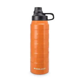 Freelance Genesis Vacuum Insulated Stainless Steel Flask Water Beverage Travel Bottle 900 ml Orange (1 Year Warranty)