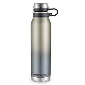 Freelance Crusader Vacuum Insulated Hot & Cold Stainless Steel Flask Water Beverage Travel Bottle 750 ml Gold (1 Year Warranty)