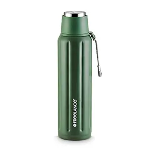 Freelance Valkyrie Vacuum Insulated Stainless Steel Flask Water Beverage Travel Bottle 600 ml Green (1 Year Warranty)