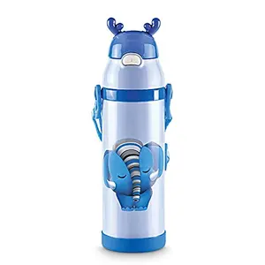 Freelance Wally Vacuum Insulated Stainless Steel Flask Kids Children School College Water Beverage Travel Bottle 500 ml Blue (1 Year Warranty)