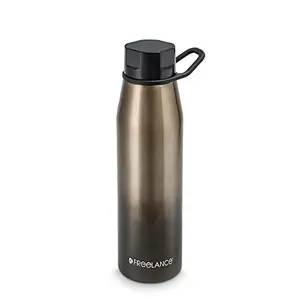 Freelance Stratos Vacuum Insulated Stainless Steel Flask Water Beverage Travel Bottle 530 ml Black (1 Year Warranty)