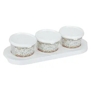 Jaypee Plus Serve 3 Airtight containers with Serving trayWhite