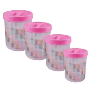 Jaypee Plus Plastic Kitchen Storage Container Set Silo (Pink 5L) - 4-Piece