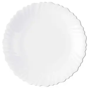 Luminarc Feston Opalware Dinner Plate 10.6 Inch Set of 6 White Large