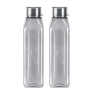 Milton Prime 1000 Pet Water Bottle Set of 2 1 Litre Each Grey | BPA Free | 100% Leak Proof | Office Bottle | Gym Bottle | Home | Kitchen | Travel Bottle | Hiking | Treking Bottle