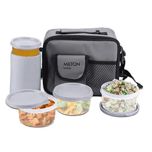 Milton Meal Combi Plastic Lunch Box Set Grey