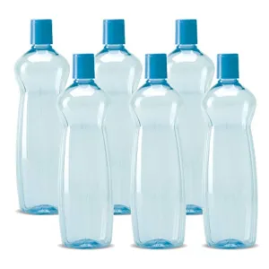 Milton Pacific 1000 Pet Water Bottles Set of 6 1 Litre Each Blue