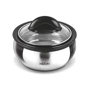 Milton Clarion 2000 Stainless Steel Casserole with See Through Glass Lid 1950 ml Steel Plain