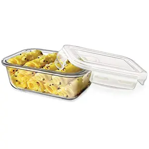 Treo by Milton Store Fresh Rectangular Glass Storage Container 320 ml Transparent (1 PC)