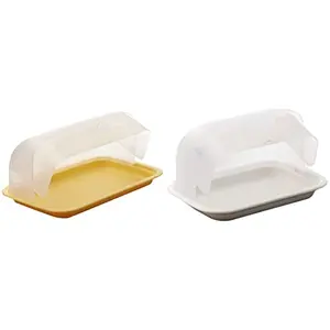 Signoraware Big Bread Box Lemon Yellow & Signoraware Small Plastic Butter Box White