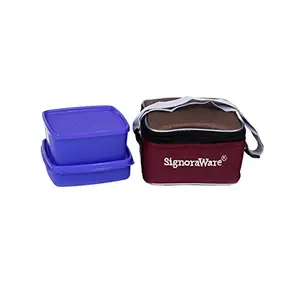 Signoraware Quick Carry Lunch Box with Bag Violet