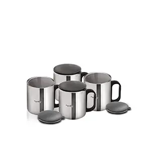 Pigeon - Stainless Steel Coffee Cup Set Set of 4 8.3cm Silver