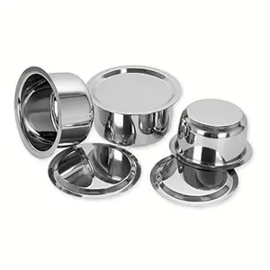 Sumeet Stainless Steel Cookware Set With Lid 1L 1.4L 1.8L 3 Piece (White)