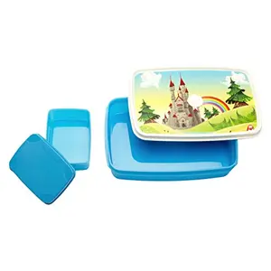 Signoraware Castle Plastic Lunch Box Set 2-Pieces Blue