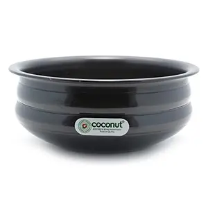 Coconut Hard Anodised Urli Pot Ringer Shape Cookware/Kitchenware Handi - 1 Unit Capacity - 2.5 litres Black - Dimension - 25 Cms