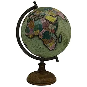 12.8" Green Large Green Decorative Rotating Globe Ocean World Earth Decorative By Globes Hub-Perfect for Home, Office & Classroom